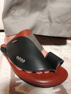 نعل شرقي مكس جلد اسود ورمادي وجملي